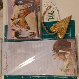 Horse lovers shopping list pas and 8 Note cards and hanging heart ornament…
